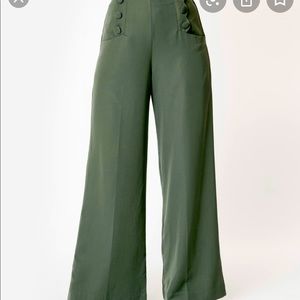 Unique Vintage Ginger Pants in Olive Color